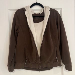 LL Bean fleece lined zip-up sweatshirt size